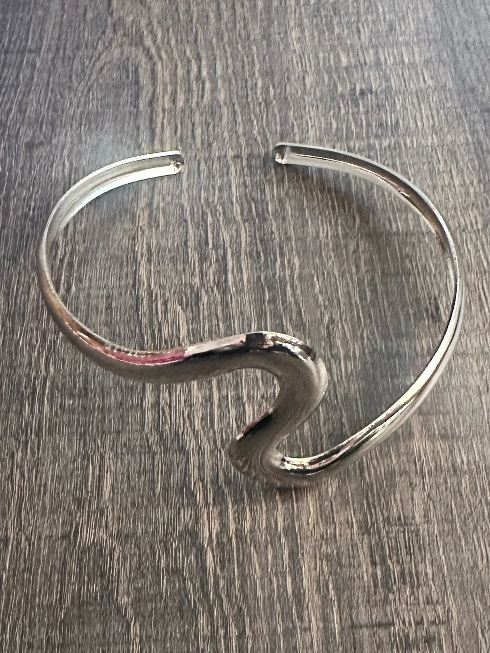 New Beachy Silver Wave Boho Arm Cuff Bracelet